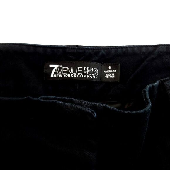 DAMAGED New York & Company 7th Ave Size 6 Average Pants Black Mid Rise 30/30 Cot - Picture 6 of 8